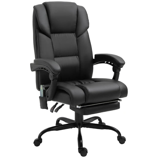 6-Point PU Leather Massage Office Chair