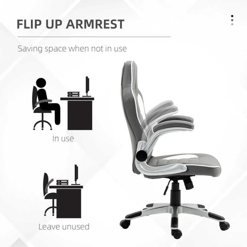 Racing Gaming Chair With Tilt Function and Flip Up Armrests