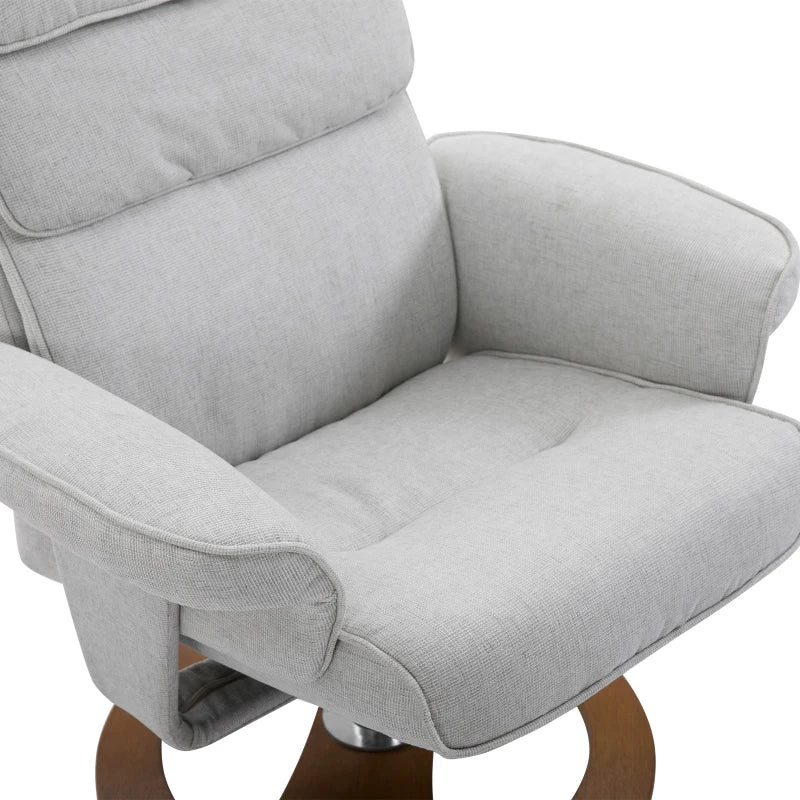 Grey 360° Swivel Recliner Chair