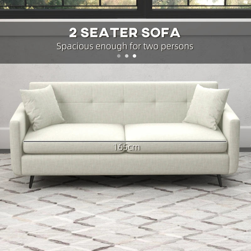 Beige Fabric 2 Seater Sofa
