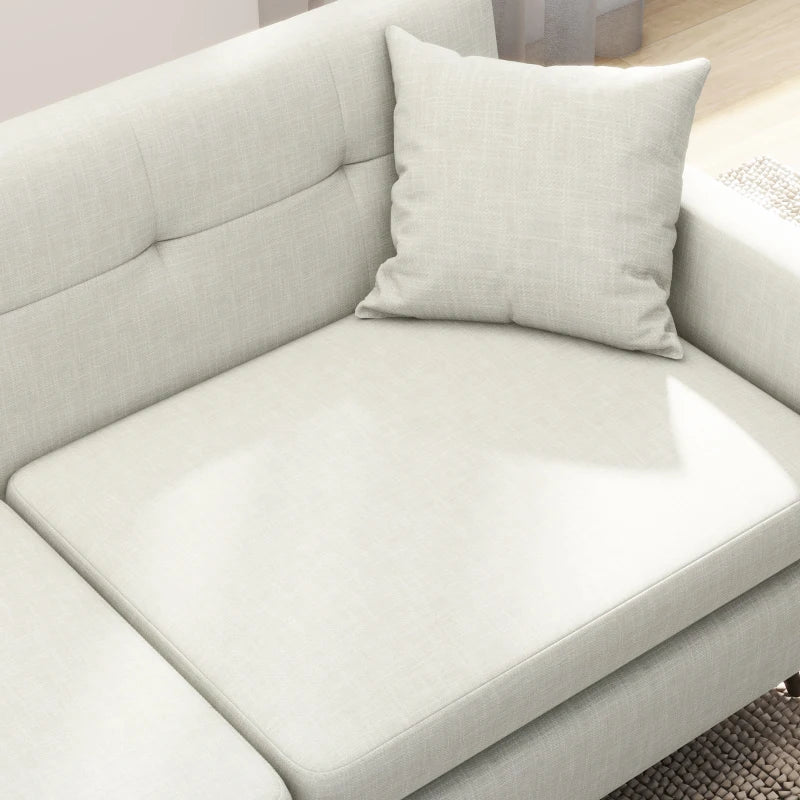 Beige Fabric 2 Seater Sofa