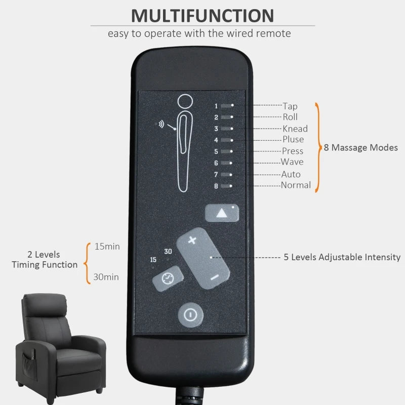 Recliner Massage Armchair With Remote Control