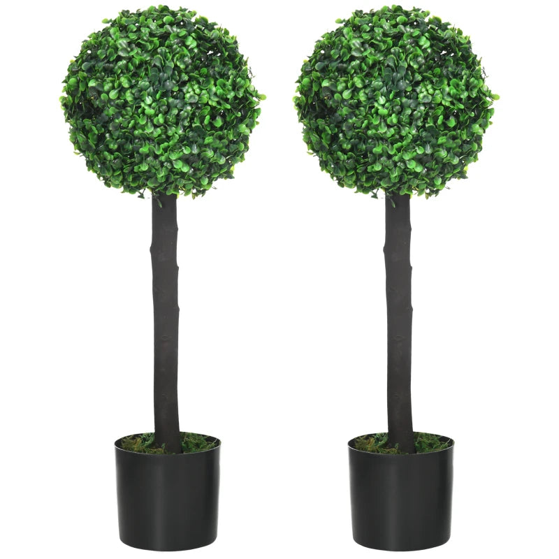 Set of 2 Artificial Boxwood Ball Trees